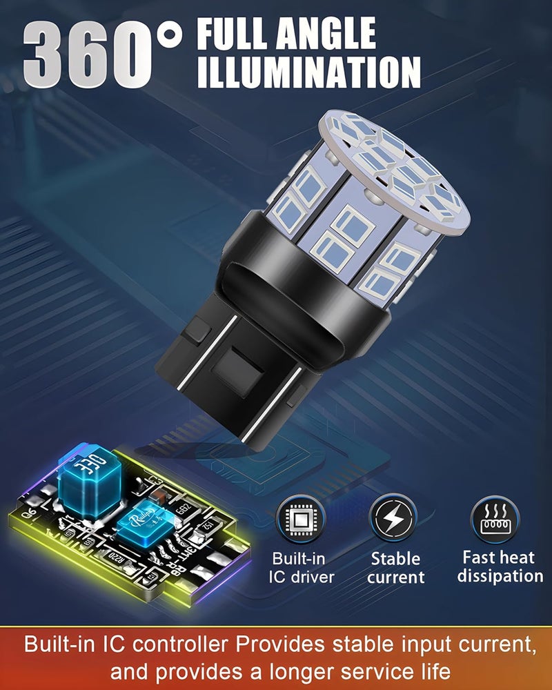 LEDYOTRY 7443 7440 لمبة LED حمراء لمصابيح الفرامل الخلفية، 12V-24V ساطعة للغاية واستهلاك منخفض لمبة 7441 7444 W21W T20 بديل لمصابيح الفرامل، مصابيح خلفية، مصابيح إشارة التوقف، عبوة من 2 - Image 5
